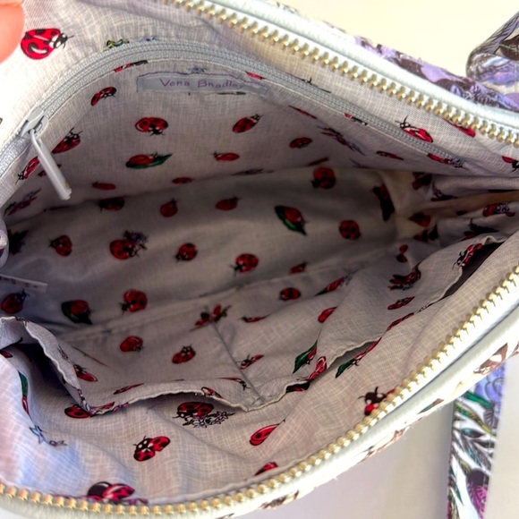 Vera Bradley Lavender Meadow Carson Floral Ladybug Crossbody Shoulder Bag - Picture 12 of 13